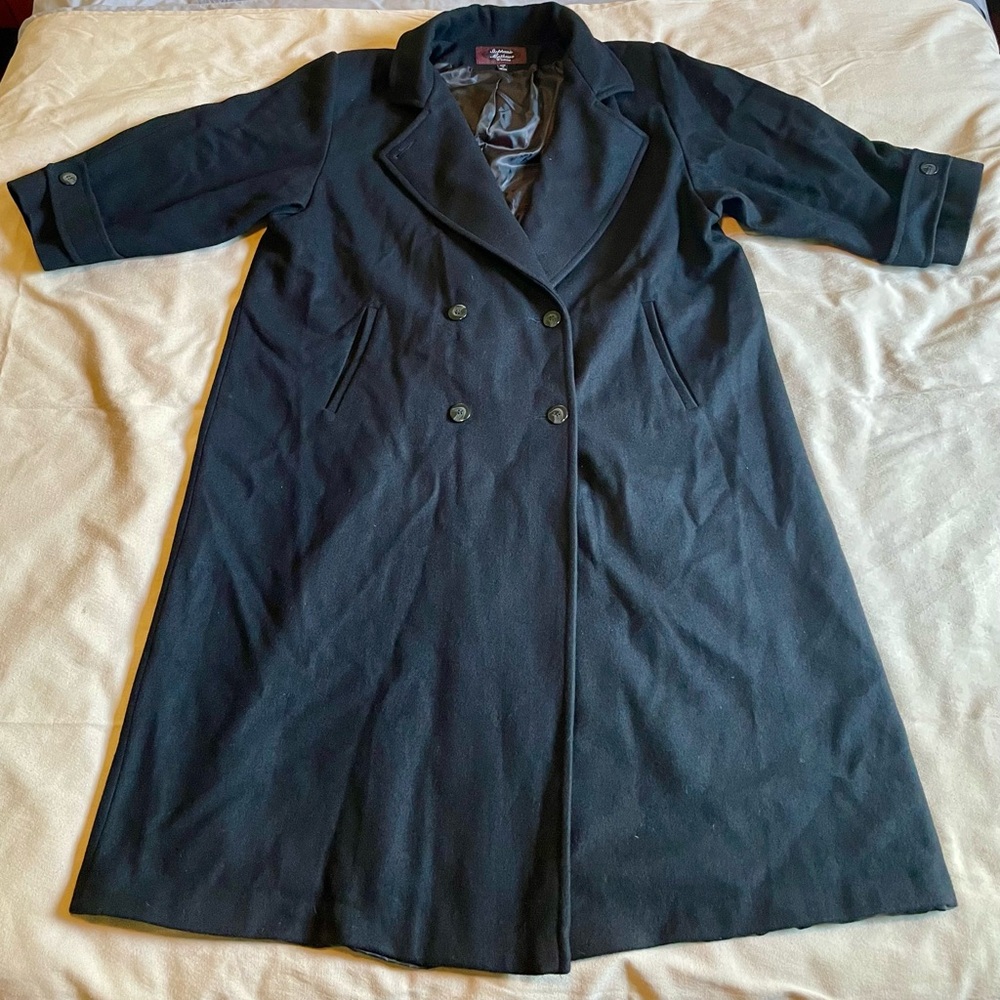 Vintage 70’s 100% Wool Full Length Trench Timeless Classic Academia Minimalist